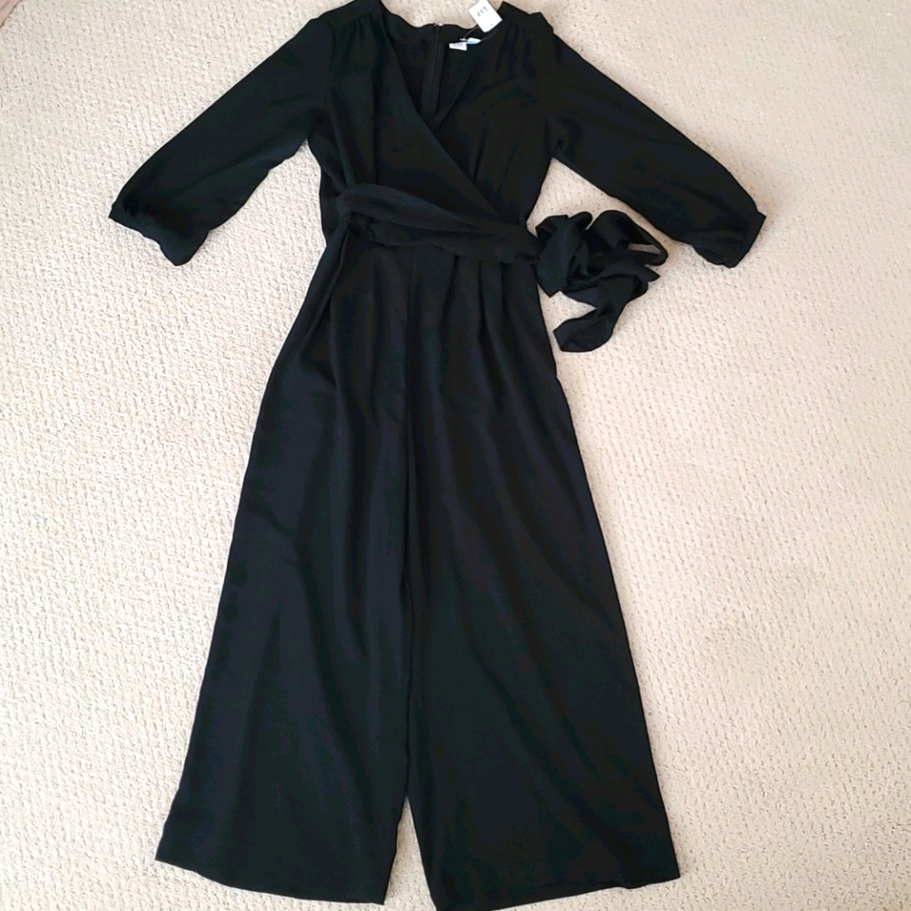 NWT - SUPER Chic GAP black wrap jumpsuit